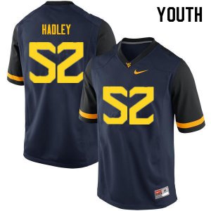 Youth West Virginia Mountaineers NCAA #52 J.P. Hadley Navy Authentic Nike Stitched College Football Jersey DT15E02OH